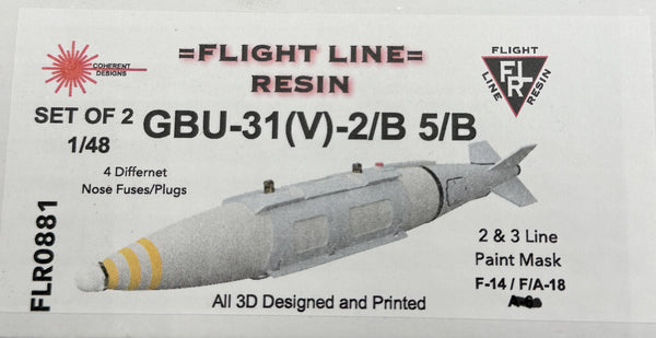 FLR881 1/48 GBU-31 JDAM(V)-2/B5/B Thermal Protection USN (set of 2)