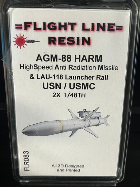 FLR083 1/48 AGM-88 HARM w/ LAU-118 Launch rail (Set of 2 each)  USN/USMC