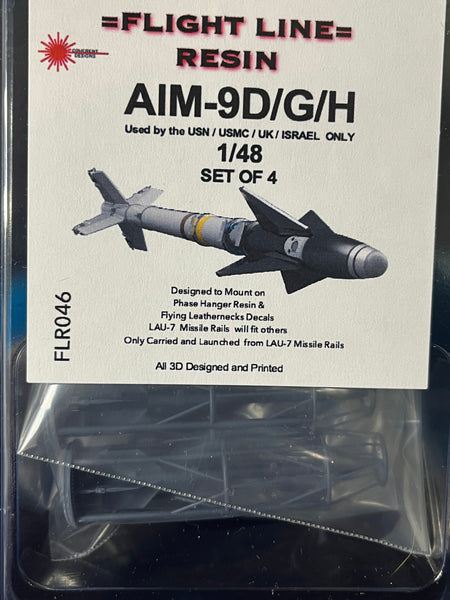 FLR046 1/48 AIM-9D/G/H Sidewinder Missile (set of 4)